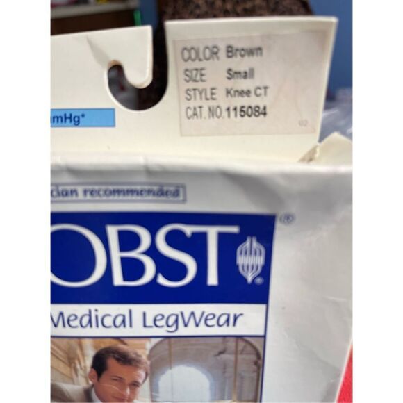 NIB Jobst Moderate Compression MENS Small Knee High Socks CT 15-20 mmHg Brown - Picture 3 of 4